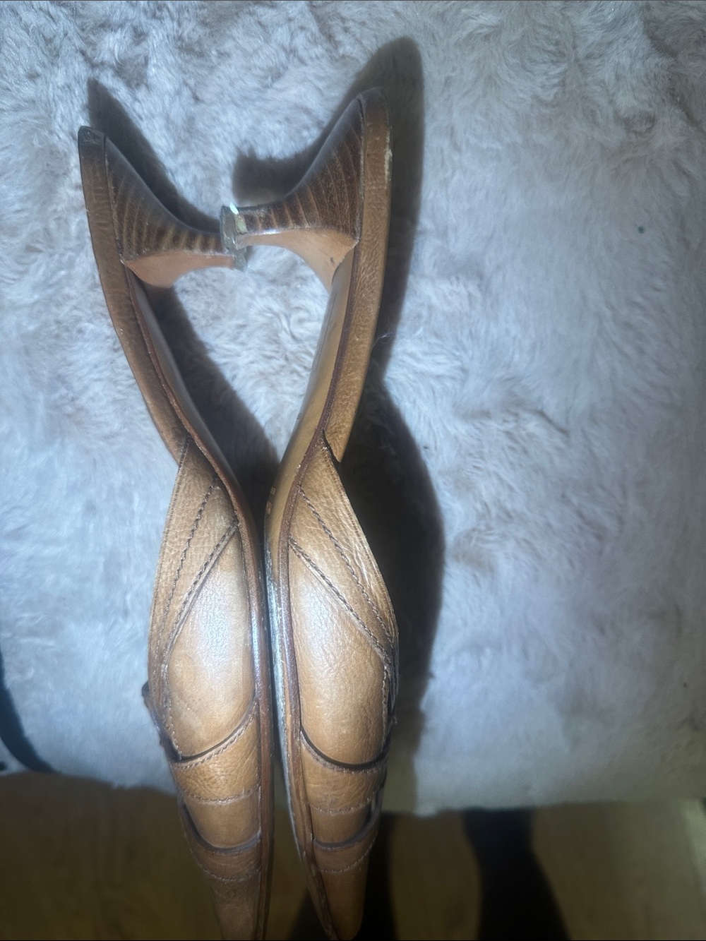Prada Brown Suede Pointed Mules with Orange Insole - Picture 10 of 11